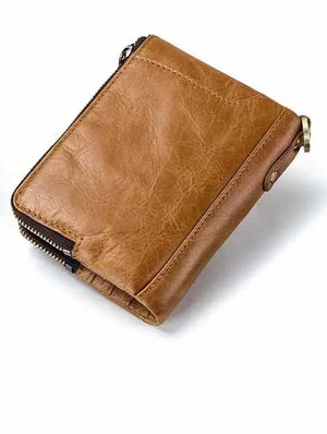 Multi functional Double Zipper Men's Wallet