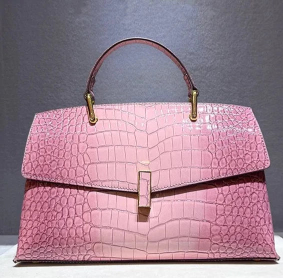 Genuine Leather Alligator Pattern Leather Women's Handbags