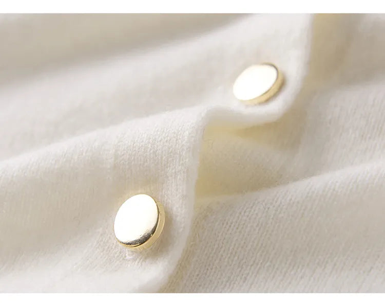 100% Nature Cashmere Knitted Button Poncho Soft Warm Pure Cashmere