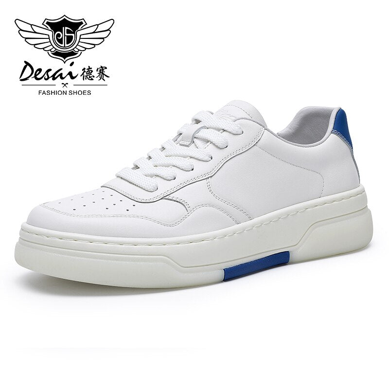 DESAI Full Grain Leather Men Shoes Soft Bottom Casual Sneaker For Men Business Worker Breath 2023 Designer Fashion