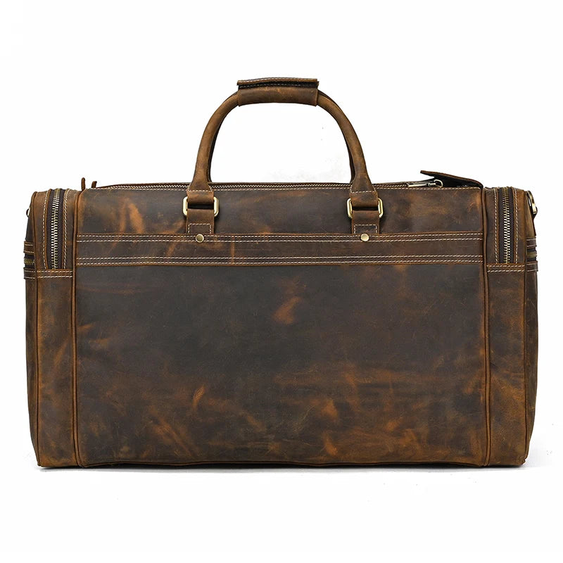 Durable Genuine Leather Men's Travel Bag