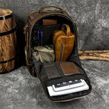 High Quality Bags Men's Leather Backpack Retro Luxury Fashion Style Backpack Travel Backpack School Bag For Men Leather Daypack