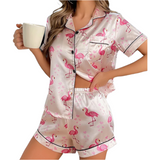 Women‘s Striped Printed Silk Satin Pyjamas