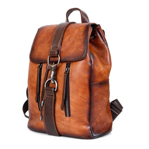 Natural Skin Women Backpack For Girls School Book Bags Daypack Knapsack Retro Female Travel Laptop Bag Genuine Leather Rucksack