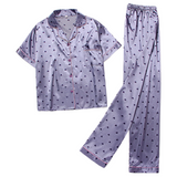 Women‘s Striped Printed Silk Satin Pyjamas