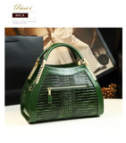 Genuine leather crocodile pattern handbag