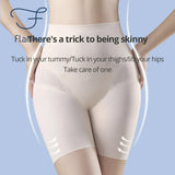 Flarixa Ultra Thin Seamless Boxers Shorts Women Ice Silk Safety Shorts High Waist Flat Belly Reducing Panties Slimming Underwear
