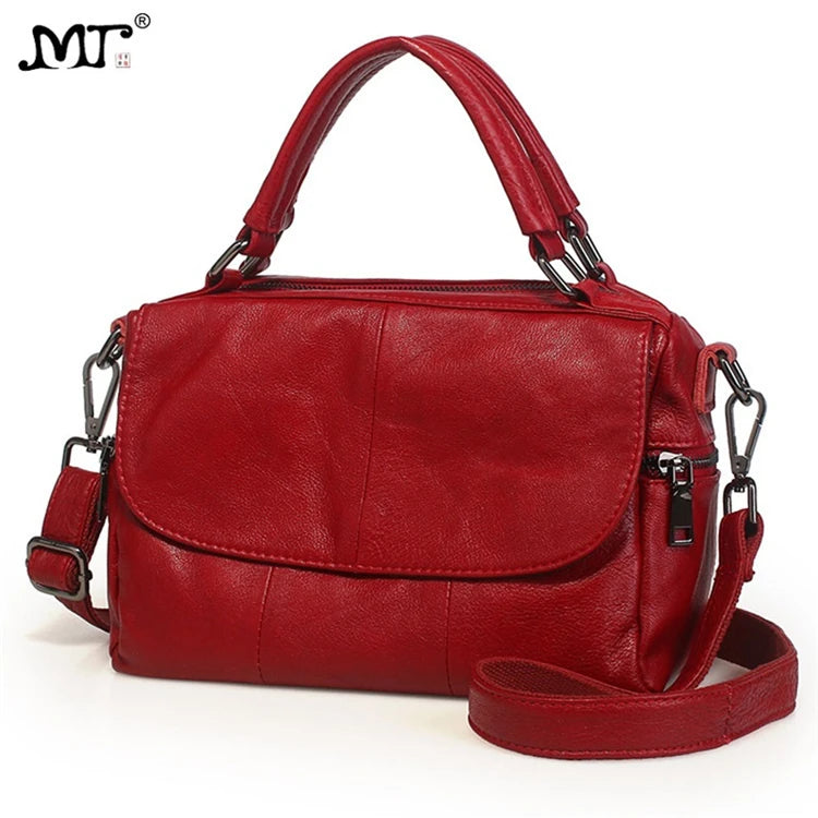MJ Women Handbags Genuine Leather Female Real Leather Shoulder Bags Versatile Solid Large Capacity Ladies Tote Crossbody Bag