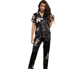 Women‘s Striped Printed Silk Satin Pyjamas