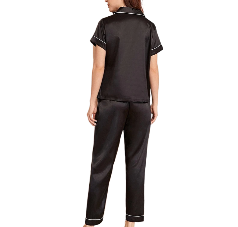 Women‘s Striped Printed Silk Satin Pyjamas