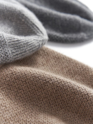 Cashmere Knit Beanie Thick Soft Ribbed Wool Hat