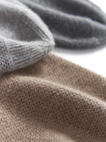 Cashmere Knit Beanie Thick Soft Ribbed Wool Hat