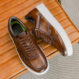 Genuine Leather Lace Up Breathable Casual Shoes