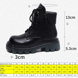 Koznoy 5.5cm Winter Plush Cow Genuine Leather Spring Autumn Ethnic ZIP Platform Ankle Motorcycle Boots Woman British Warm Shoes