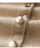 100% Nature Cashmere Knitted Button Poncho Soft Warm Pure Cashmere