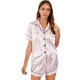 Women‘s Striped Printed Silk Satin Pyjamas