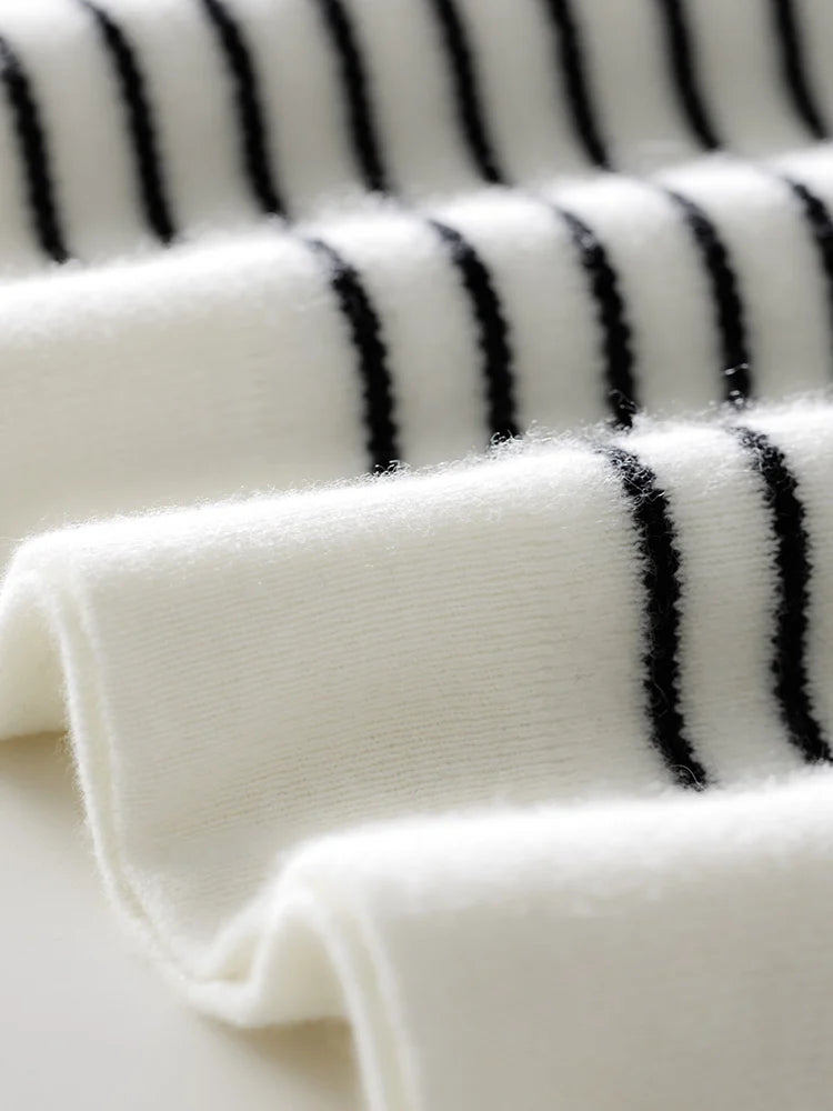 Women Cashmere Zippered Oversize Fine Wool Blend Winter Jumper