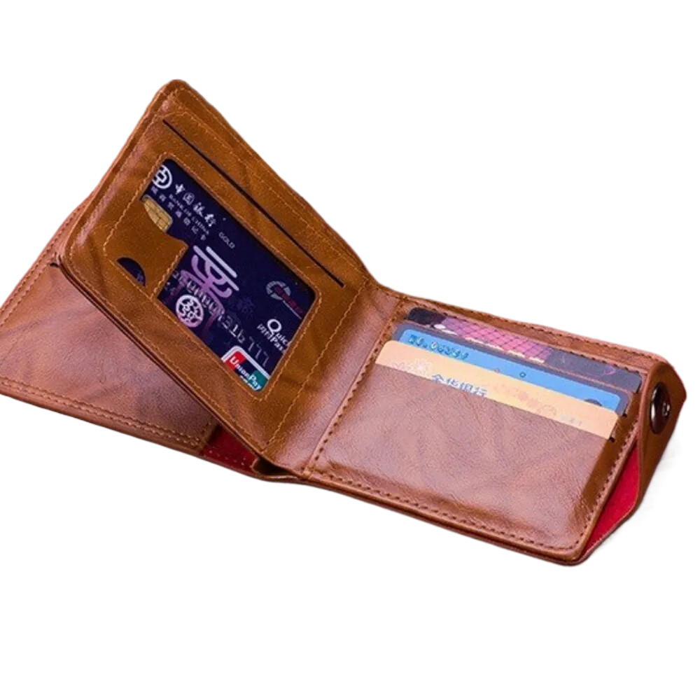 Men Leather Wallet Dollar Pattern Wallet