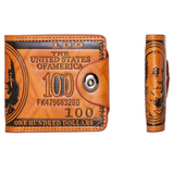 Men Leather Wallet Dollar Pattern Wallet