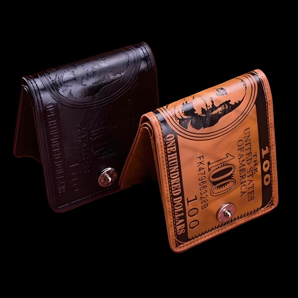 Men Leather Wallet Dollar Pattern Wallet