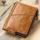 Multi functional Double Zipper Men's Wallet