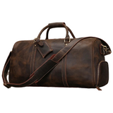 Vintage Leather Travel Duffel Bag