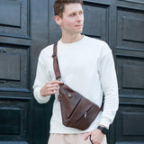 Genuine Leather Men Casual Crossbody Bag