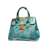 Genuine Leather Snake Print Large Capacity Fashion Handbag