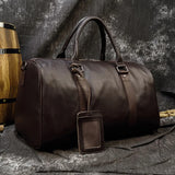 Luxury Genuine Leather Unisex Travel Duffel Bag
