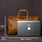 Retro Leather Men's Travel Bag Crazy-horse Leather Large-capacity Luggage Bag Top Layer Cowhide  Men Portable Diagonal Bag NZPJ