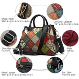 WESTAL Women's Genuine Leather Handbag Large Bag for Women's Shoulder Bags Patchwork Designer Leather Bag Women Totes Bags 203