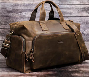 Vintage Genuine Leather Men's Luggage Bag