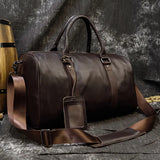 Luxury Genuine Leather Unisex Travel Duffel Bag