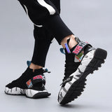 ADBOOV High Fashion Sneakers Men Knit Upper Breathable Men Casual Shoes Chunky Sneakers Trainers