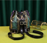 New new fashion panelled string bucket messenger bag split leather large capacity tote bags for women clutch famous brands sac