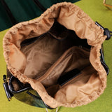 New new fashion panelled string bucket messenger bag split leather large capacity tote bags for women clutch famous brands sac