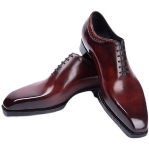 Men's Genuine Leather Shoes Italian luxury Handmade One Piece Custom Oxford Style Dress Shoes for Men Wedding Plus Size 38-48
