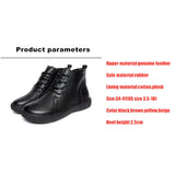 WOIZGIC Women's Female Mother Woman Genuine Leather Ankle Shoes Boots Zipper Lace Up Winter Plush Warm Retro 34-41 ZDA-2181