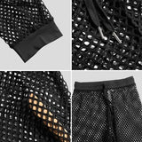 Camouflage mesh pants black