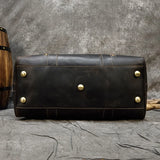 Stich Detail Vintage Style Travel Bag Genuine Leather