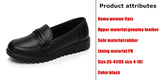 WOIZGIC Women Old Mother Female Shoes Flats Loafers Cow Genuine Leather Slip On Black Round Toe PU Casual Solid 35-41 HD-802