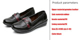 WOIZGIC Women Flats Old Mother Shoes Loafers Slip On Rubber Cow Genuine Leather Solid Polyester Vintage Casual 35-41 HD-223
