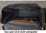 Retro Crazy Horse Leather Men's Backpack male computer bag Large Capacity 15.6 inch laptop bags genuine leather Travel Backpacks