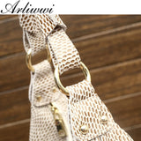 Shiny Serpentine Genuine Leather Shoulder Bag