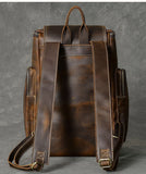 Retro Crazy Horse Leather Men's Backpack male computer bag Large Capacity 15.6 inch laptop bags genuine leather Travel Backpacks