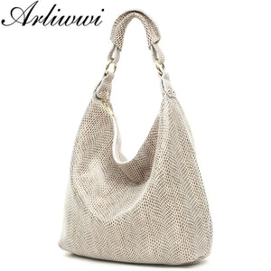 Shiny Serpentine Genuine Leather Shoulder Bag