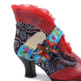 Patchwork Leather Retro Splicing Ankle Boots