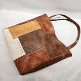 Large Capacity Leather Shoulder Bag Rivets Handbag