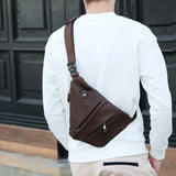 Genuine Leather Men Casual Crossbody Bag