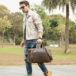 Vintage Genuine Leather Men's Luggage Bag